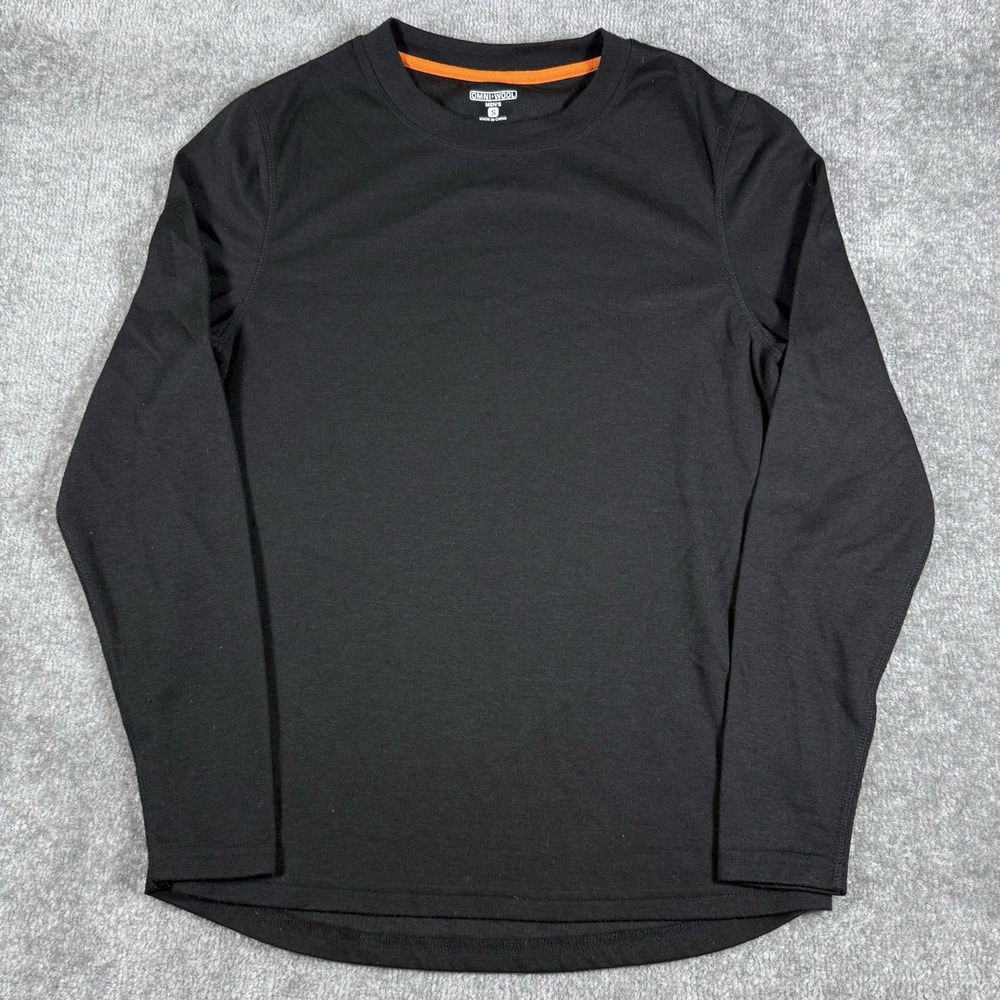 Omni Wool Shirt Men's Small Black Long Sleeve Wool Blend Crew Neck Base Layer‎
